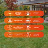 KIT DE 2 PIEZAS DE LUMINARIO EXT LED 01.6W 3.7VCD 120LM 30K NGR