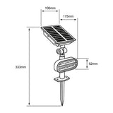 KIT DE 2 PIEZAS DE LUMINARIO EXT LED 1.6W 3.7VCD 120LM 30K NGR