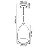 KIT DE 2 PIEZAS DE LAMPARA DE INTERIOR TECNOLITE MASSA PARA SUSPENDER BASE E27