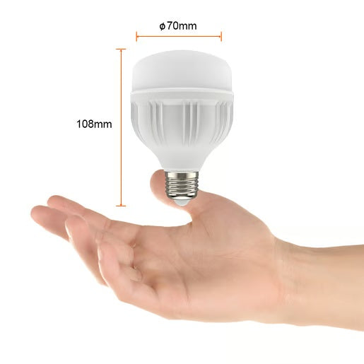 KIT DE 20 PIEZAS DE LAMPARA LED 20W 100-240V 1800LM CRI80 25000HR E27 BLANCO