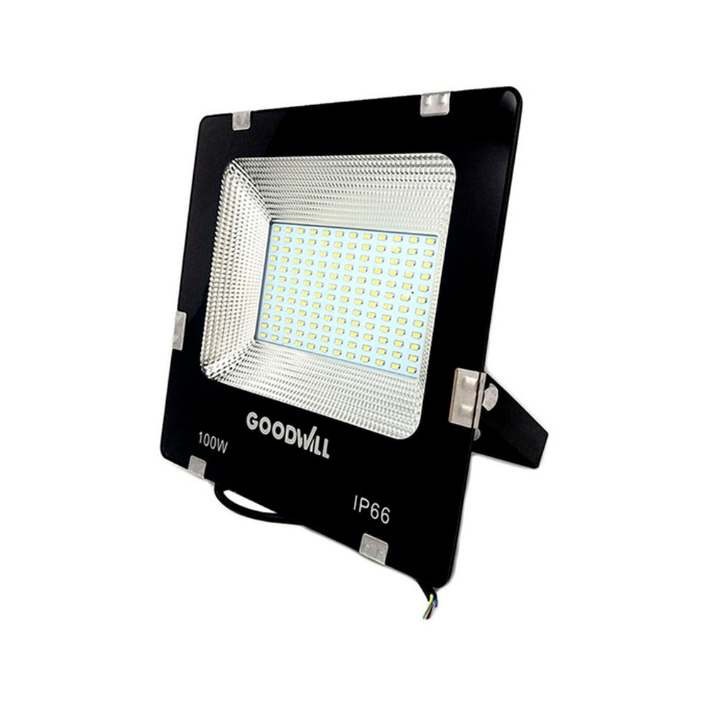 KIT DE 3 REFLECTORES LED SUPER SLIM 6500K 9000LM 100W IP65 COLOR NEGRO GOODWILL