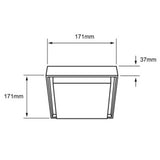 KIT DE 2 PIEZAS DE PLAFON CUADRO LED SOBREP. TECHO 24W/127V. 3000K ALUM. NEGRO OKAB II