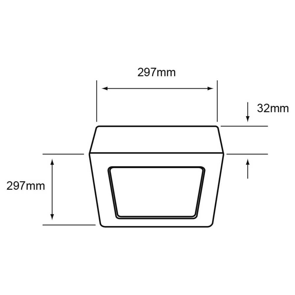KIT DE 5 PIEZAS DE LUM LED SOBREPONER CUADRADO 24W 3000K 100-240V NEGRO