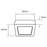 KIT DE 5 PIEZAS DE LUM LED SOBREPONER CUADRADO 24W 3000K 100-240V NEGRO