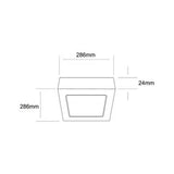KIT DE 5 PIEZAS DE LUM LED SOBREPONER CUADRADO 24W 6500K 100-240V NEGRO