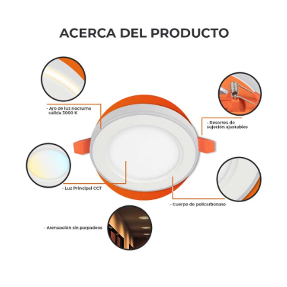 KIT DE 3 PIEZAS DE LAMPARA DOWNLIGHT DE INTERIOR PARA EMPOTRAR DE 18W COLOR BLANCO AINALA III TECNOLITE