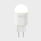 KIT DE 12 PIEZAS DE FOCO LED TECNOLITE TIPO AMPOLLETA 127V / 2W LUZ SUAVE CALIDA BASE GY6.35
