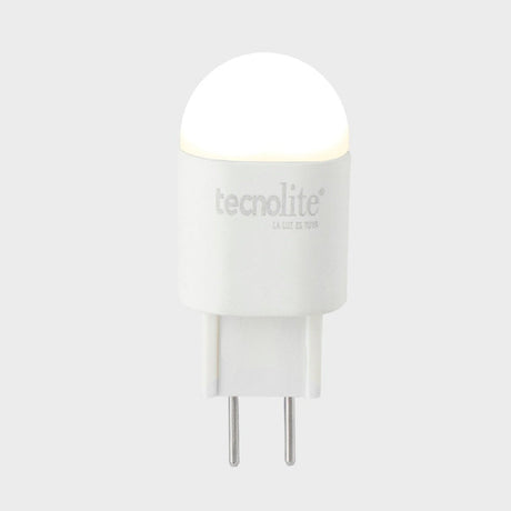 KIT DE 12 PIEZAS DE FOCO LED TECNOLITE TIPO AMPOLLETA 127V / 2W LUZ SUAVE CALIDA BASE GY6.35