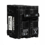 KIT DE 2 INTERRUPTORES AUTOMATICOS QP 2X20A COLOR NEGRO SIEMENS