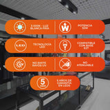 KIT DE 2 PIEZAS DE LAMPARA DE FILAMENTO LED 32W 100-277V CRI80 5000LM 5000K 25000HR IP65 BASE E27