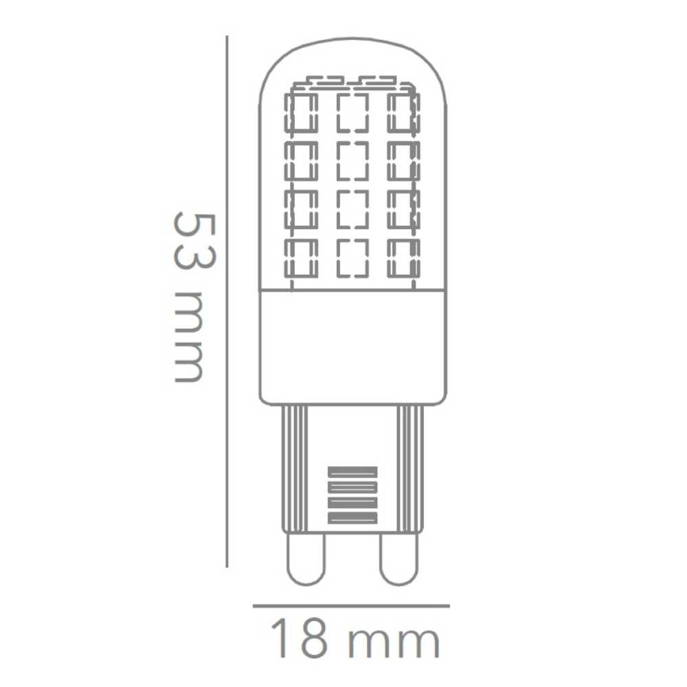 KIT DE 7 PIEZAS DE FOCO LED TECNOLITE IRIDIUM II TIPO AMPOLLETA ATENUABLE 3W LUZ DE DÍA BASE G9