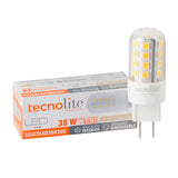 KIT DE 7 PIEZAS DE FOCO LED TECNOLITE IRIDIUM III TIPO AMPOLLETA ATENUABLE 3W LUZ SUAVE CALIDA BASE GY6.35