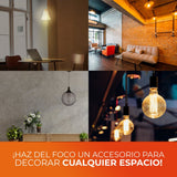 KIT DE 4 PIEZAS DE FOCO LED TECNOLITE ALBIREO II VINTAGE ATENUABLE 3.5W LUZ SUAVE CÁLIDA BASE E27