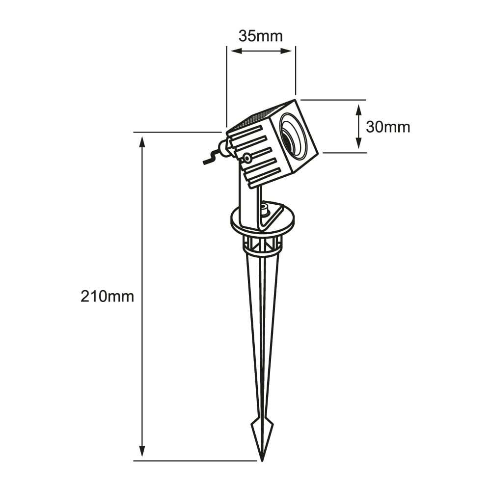 KIT DE 2 PIEZAS DE LUMINARIO EXT ACENTO LED 3W 30K NEGRO