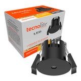 KIT DE 3 PIEZAS DE LUMINARIO INT EMPOTRADO LED 3W 30K NEGRO