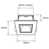 KIT DE 2 PIEZAS DE LÁMPARA EMPOTRABLE LED TECNOLITE LUCIDA I 3W LUZ SUAVE CÁLIDA NO ATENUABLE LED INTEGRADO NEGRO