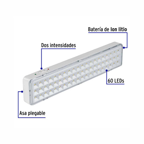 KIT DE 3 LAMPARAS DE EMERGENCIA RECARGABLES DE 3W 120-240V 300LM TRUPER