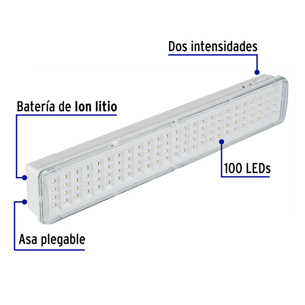 KIT DE 2 LAMPARAS DE EMERGENCIA RECARGABLES DE 3.5W 120-240V 500LM TRUPER