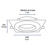 KIT DE 8 LUMINARIOS CUADRADOS EMPOTRABLE 5W 120-240 VOLTS COLOR CROMO TRUPER