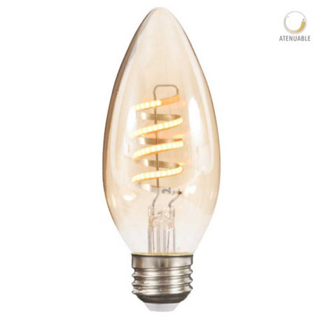 KIT DE 9 PIEZAS DE FOCO LED TECNOLITE TIPO VELA FILAMENTO 3.8W LUZ SUAVE CALIDA ATENUABLE BASE E27