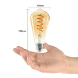 KIT DE 7 PIEZAS DE FOCO LED TECNOLITE VINTAGE FILAMENTO ATENUABLE 4.5W LUZ SUAVE CÁLIDA BASE E27 4DST21LEDFT27VA