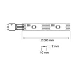 KIT DE 5 PIEZAS DE INTERIOR TIRA LED 4W 5VCD RGB TIRA 2M