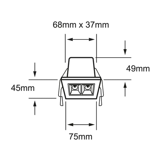 KIT DE 2  LUMINARIAS DE INTERIOR EMPOTRABLE EN TECHO NEGRO LED 4W100-127V3000K MICARE I TECNOLITE