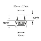 KIT DE 2  LUMINARIAS DE INTERIOR EMPOTRABLE EN TECHO NEGRO LED 4W100-127V3000K MICARE I TECNOLITE