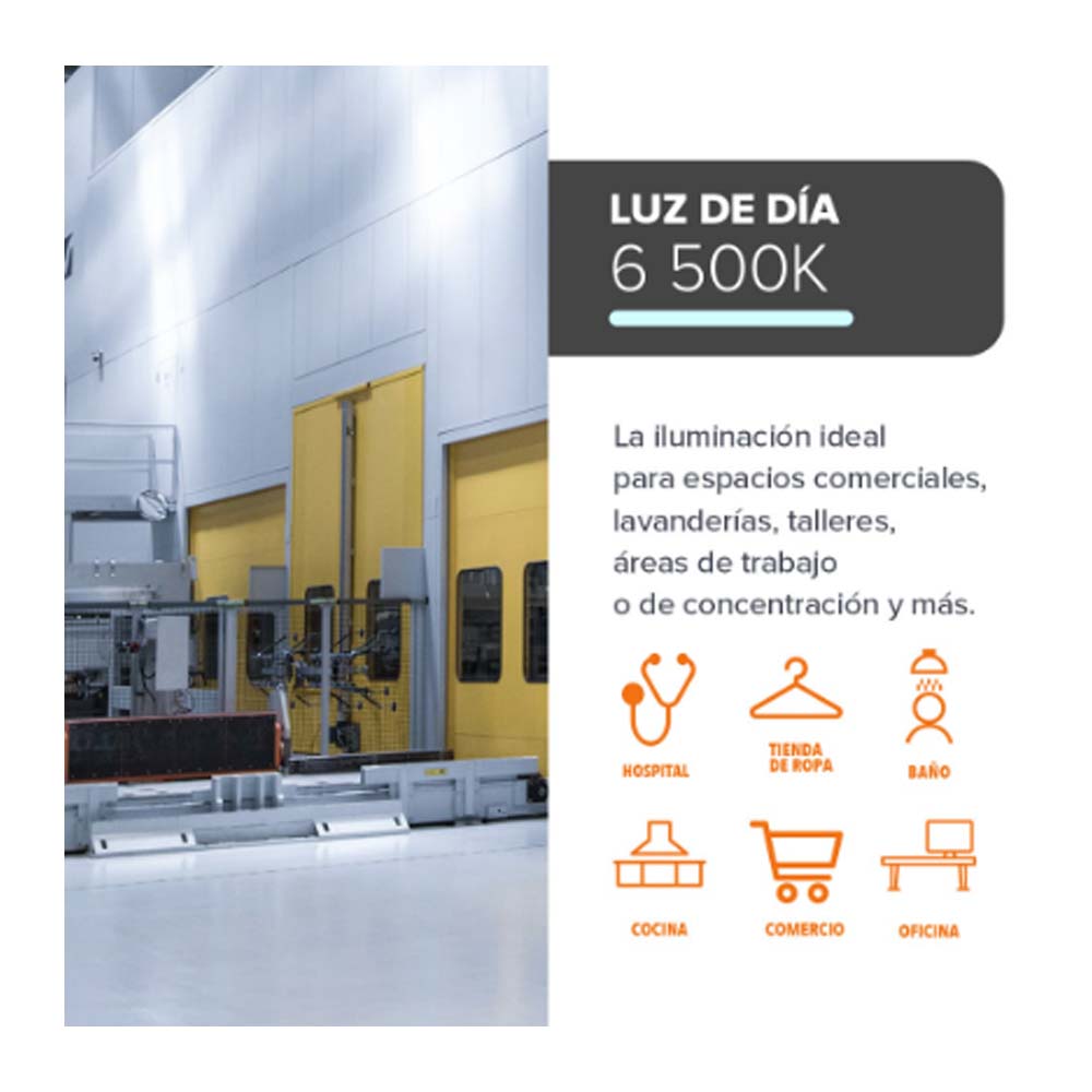 KIT DE 8 PIEZAS DE LAMPARA LED 50W 100-240V 4500 LM CRI80 25000HR E27 BLANCO