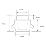 KIT DE 7 PIEZAS DE LAMPARA DE INTERIOR EMPOTRABLE ALBA TECNOLITE BASE GY6.35 PARA FOCO JCD BLANCO