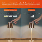KIT DE 2 PIEZAS DE LAMPARA LED DE MESA DE 5 W TACTIL Y RECARGABLE COLOR BRONCE ANTIGUO IMAI II 5DTTLLED11DCCCBA TECNOLITE
