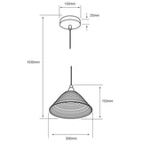 KIT DE 2 PIEZAS DE LÁMPARA DE INTERIOR TECNOLITE BAMIRA PARA SUSPENDER BASE E27