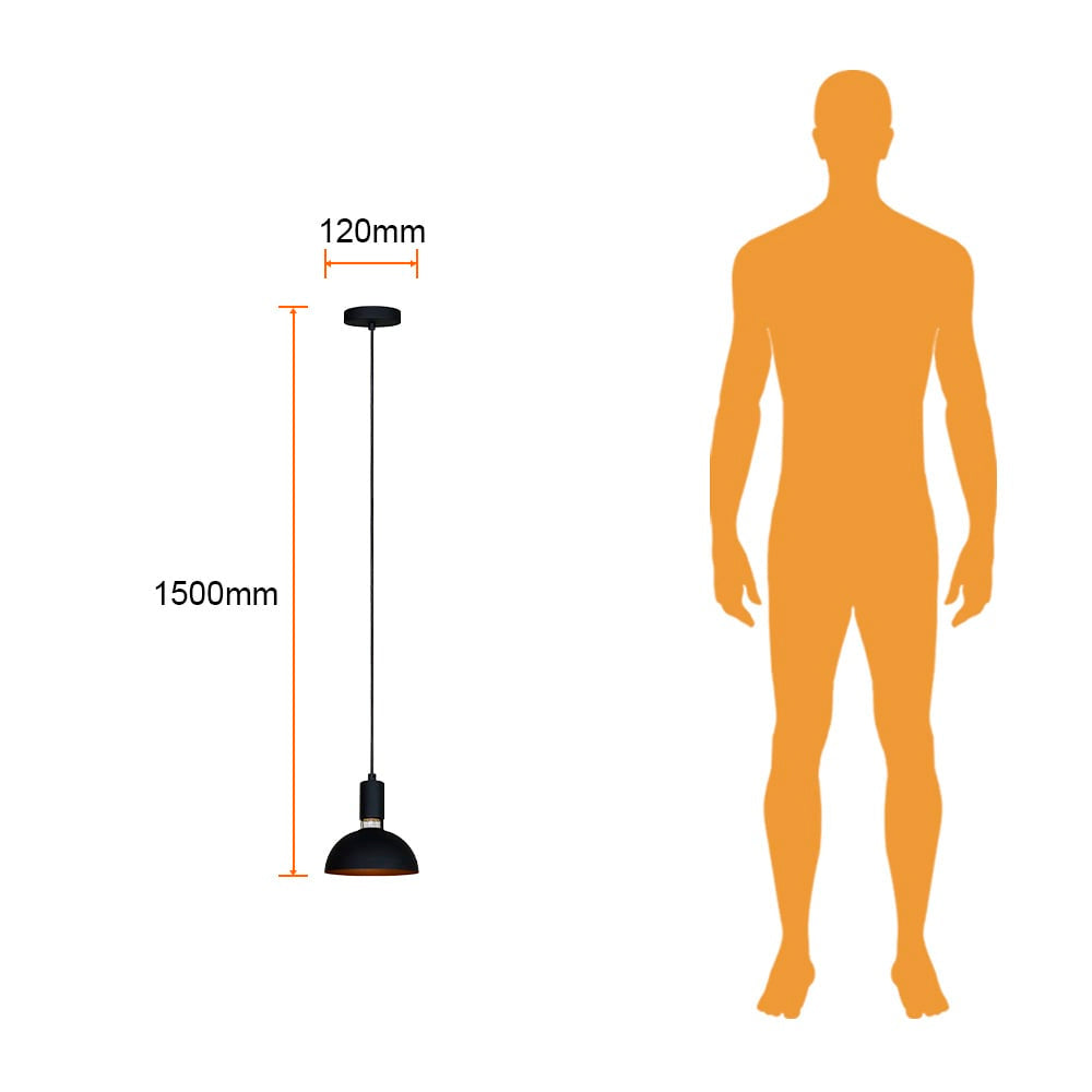 KIT DE 2 PIEZAS DE LUMINARIO INT SUSP S/L 100-240V E27 NEGRO