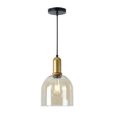 KIT DE 2 PIEZAS DE LUMINARIO INT SUSP S/L IRENA II 100-240V E27 DORADO AMBAR