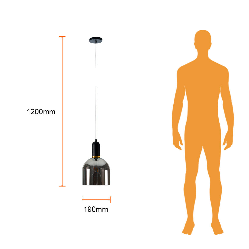 KIT DE 2 PIEZAS DE LUMINARIO INT SUSP S/L IRENA II 100-240V E27 NEGRO HUMO