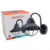 KIT DE 2 PIEZAS DE FAROL DE EXTERIOR AURIGA TECNOLITE PARA SOBREPONER BASE E27 NEGRO