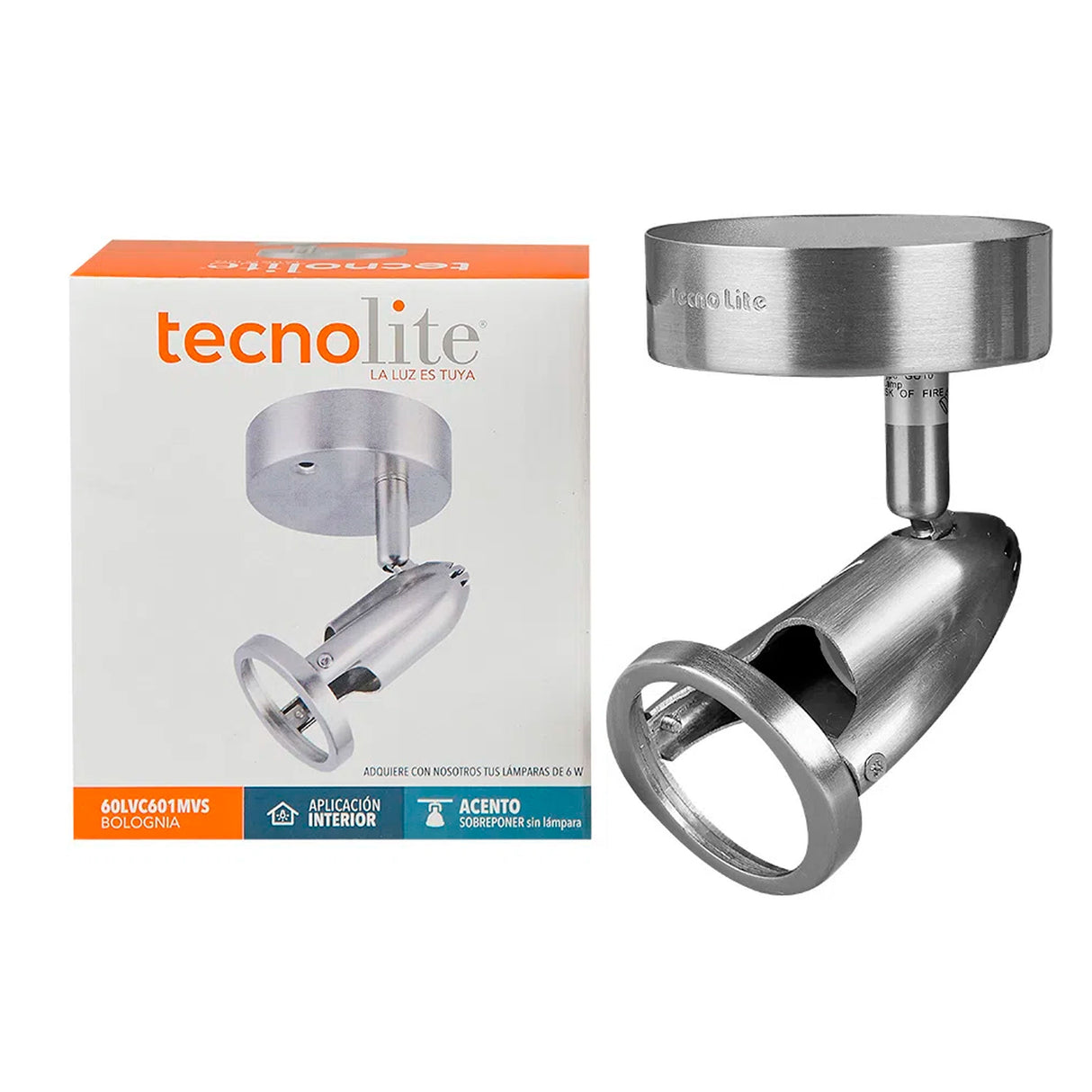 KIT DE 5 PIEZAS DE LÁMPARA DE INTERIOR BOLOGNIA TECNOLITE SPOT DIRIGIBLE BASE GU10 NO INCLUYE FOCO