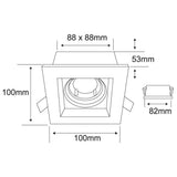 KIT DE 4 PIEZAS DE LÁMPARA DE INTERIOR EMPOTRABLE ALICANTE TECNOLITE BASE GX5.3 DIRIGIBLE BLANCO
