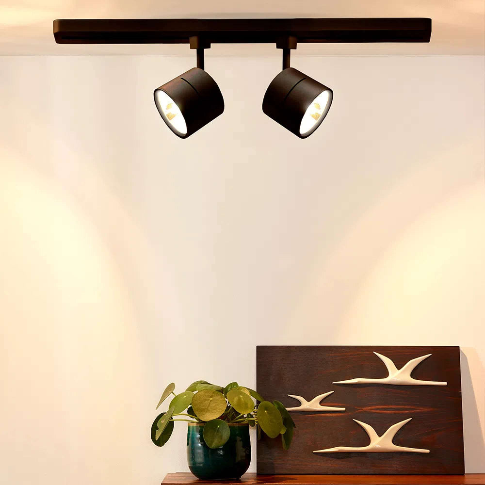 KIT DE 2 PIEZAS DE LAMPARA DE INTERIOR TECNOLITE AVOIR SPOT PARA RIEL BASE G53 NEGRO