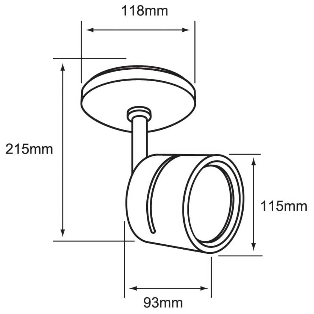 KIT DE 2 PIEZAS DE LAMPARA DE INTERIOR TECNOLITE AVOIR I SPOT PARA SOBREPONER BASE G53 NEGRO