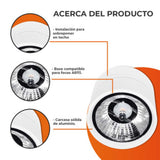 KIT DE 2 PIEZAS DE LAM INT SPOT SOBREPONER SIN LAMP AR111 60W MAX G53 AMADIO