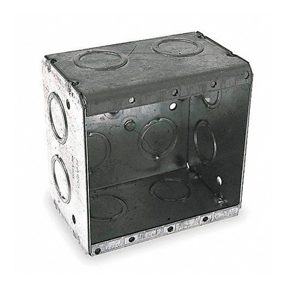 KIT DE 8 CAJAS DE ACERO GALVANIZADO DE DOBLE ANCHO PROFUNDIDAD 2.5 PULGADAS HUBBELL