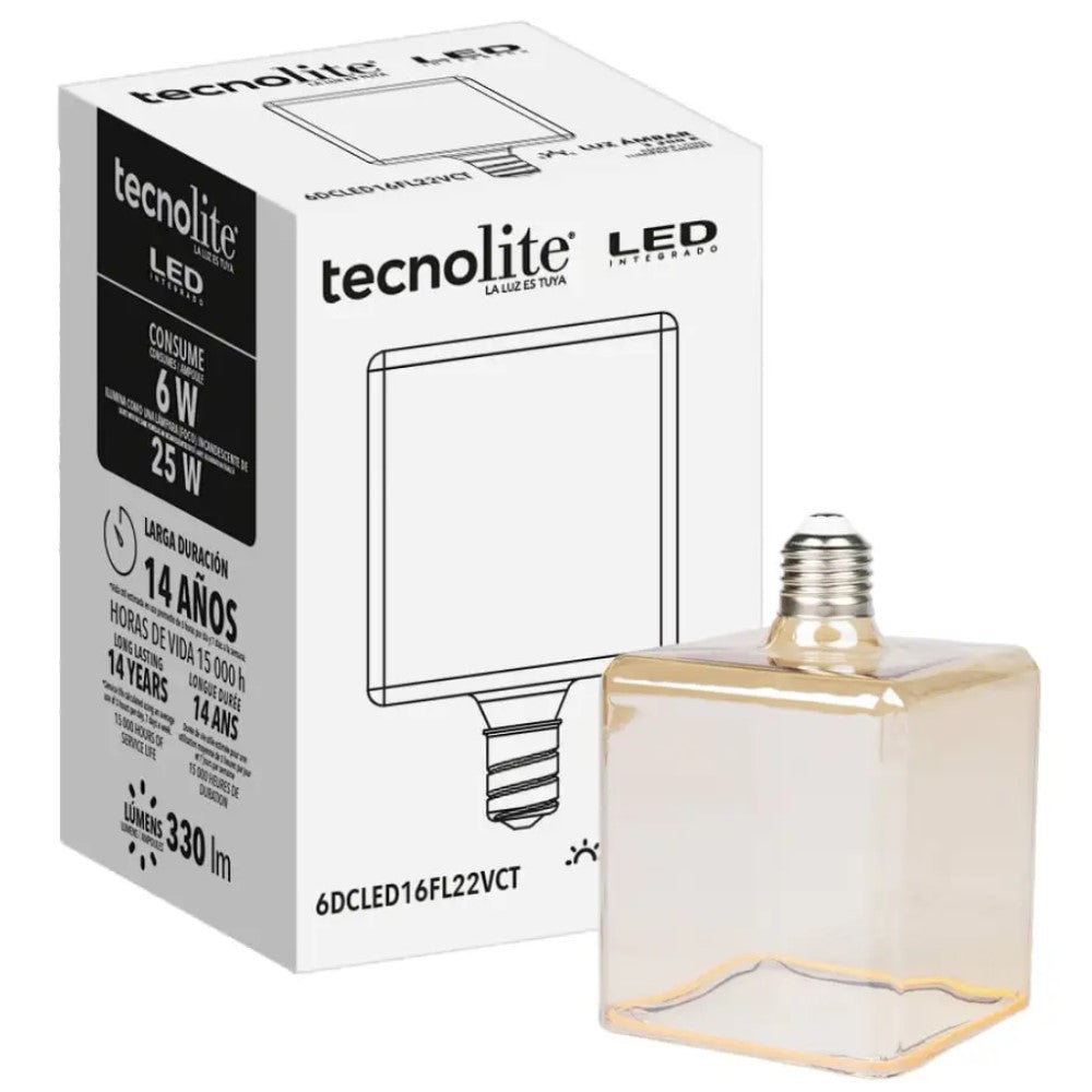 KIT DE 3 PIEZAS DE LAMPARA FIL 6W 22K CRI90 E27 6DCLED16FL22VCT