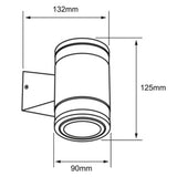 KIT DE 2 PIEZAS DE LUMINARIO LED SOBREP. MURO 6W/100-240V. 3000K LUZ SUAVE CALIDA ALUMINIO NEGRO VERITATE II
