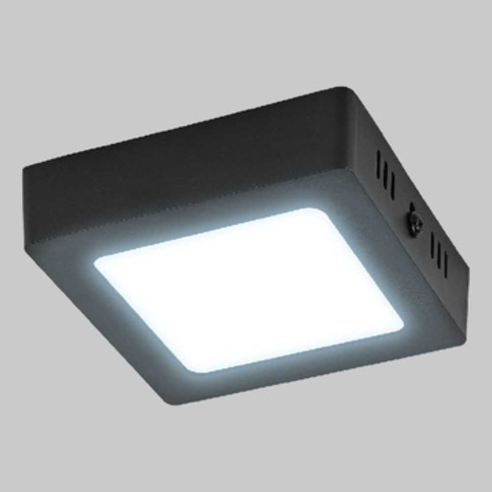 KIT DE 10 PIEZAS DE LUM LED SOBREPONER CUADRADO 6W 6500K 100-240V NEGRO