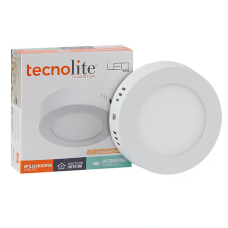 KIT DE 11 PIEZAS DE LÁMPARA DE INTERIOR LED ANKAA I TECNOLITE PARA SOBREPONER PLAFÓN 6W LUZ SUAVE CÁLIDA LED INTEGRADO