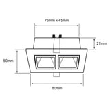KIT DE 2 PIEZAS DE LAMPARA EMPOTRABLE LED TECNOLITE LUCIDA II 6.5W LUZ SUAVE CALIDA BASE GU10