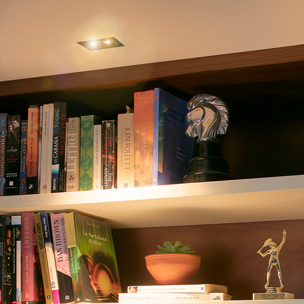 KIT DE 2 PIEZAS DE LAMPARA DE INTERIOR EMPOTRABLE LED LUCIDA II TECNOLITE 6W LUZ SUAVE CALIDA LED INTEGRADO