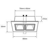 KIT DE 2 PIEZAS DE LAMPARA DE INTERIOR EMPOTRABLE LED LUCIDA II TECNOLITE 6W LUZ SUAVE CALIDA LED INTEGRADO