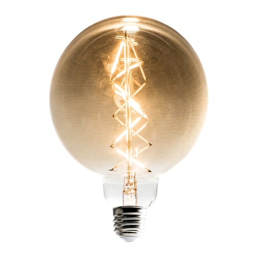 KIT DE 4 PIEZAS DE LAMP. LED 7W/127V. ESFERA CRISTAL AMBAR 2700K LUZ SUAVE CALIDA E27 ***NO ATENUABLE***